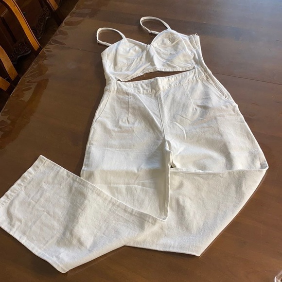 WHITE Peekaboo denim bustier - Picture 2 of 13